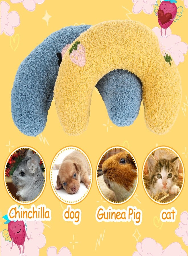 Novabright 2 Pcs Cat Calming Pillow for Indoor Pets Little Pillow for Cats Soft Fluffy Cat Dog Toy C Shaped Pet Neck Pillows Half Donut Cuddler for Kitten Puppy Guinea Pig Chinchilla Anxiety Relief - Image 3